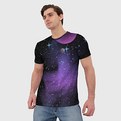 Футболка мужская Фон космоса звёздное небо, цвет: 3D-принт — фото 2