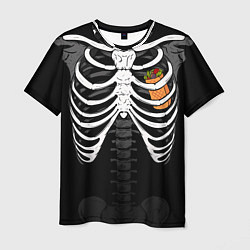 Футболка мужская Скелет: ребра с шаурмой, цвет: 3D-принт