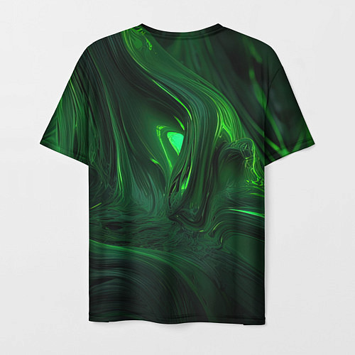Мужская футболка Зеленые разводы / 3D-принт – фото 2