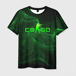 Футболка мужская CSGO green lines, цвет: 3D-принт