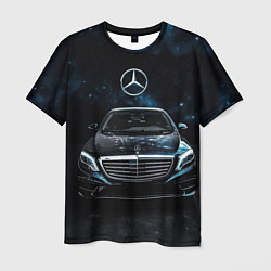 Футболка мужская Mercedes Benz space background, цвет: 3D-принт