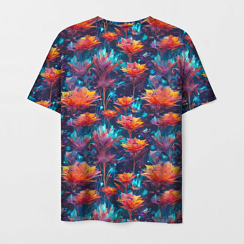 Мужская футболка Футуристические цветы узор / 3D-принт – фото 2