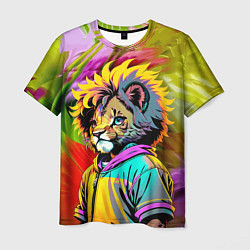 Футболка мужская Funny lion cub - pop art, цвет: 3D-принт