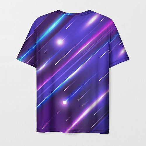 Мужская футболка Неоновый звездопад - полосы / 3D-принт – фото 2