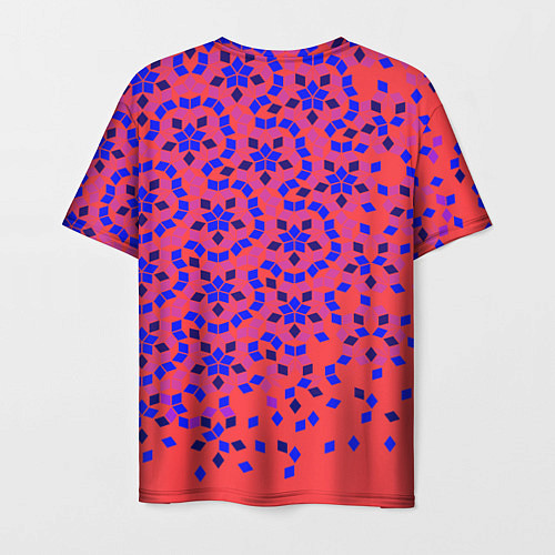 Мужская футболка Мозаика Пенроуза в красно-синем контрасте / 3D-принт – фото 2