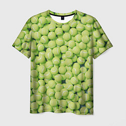 Футболка мужская Узор из теннисных мячей, цвет: 3D-принт