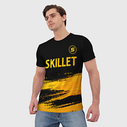 Футболка мужская Skillet - gold gradient: символ сверху, цвет: 3D-принт — фото 2
