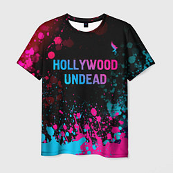 Футболка мужская Hollywood Undead - neon gradient: символ сверху, цвет: 3D-принт