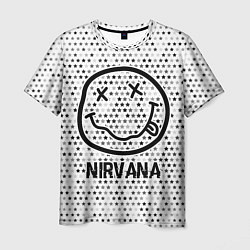 Футболка мужская Nirvana glitch на светлом фоне, цвет: 3D-принт