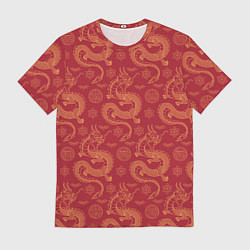 Мужская футболка Dragon red pattern