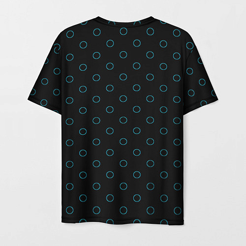 Мужская футболка Неоновые круги на чёрном фоне / 3D-принт – фото 2