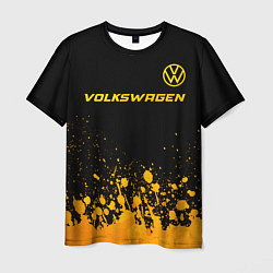 Футболка мужская Volkswagen - gold gradient: символ сверху, цвет: 3D-принт