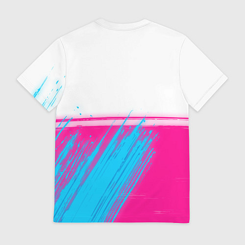 Мужская футболка Subaru neon gradient style: символ сверху / 3D-принт – фото 2