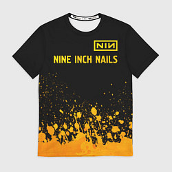 Футболка мужская Nine Inch Nails - gold gradient: символ сверху, цвет: 3D-принт