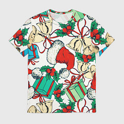 Мужская футболка Узор с новогодними падарками