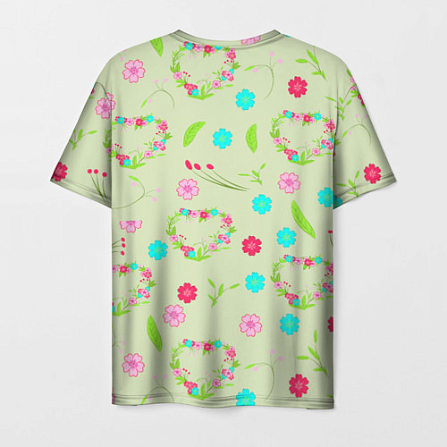 Мужская футболка Цветы и веточки - венок / 3D-принт – фото 2