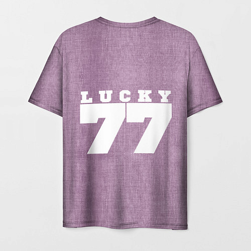 Мужская футболка Розовые джинсы lucky 77 / 3D-принт – фото 2