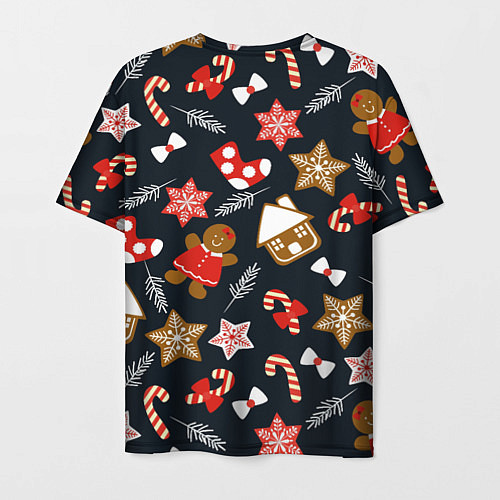 Мужская футболка Рождественские пряники - праздничный паттерн / 3D-принт – фото 2