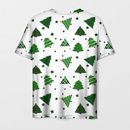 Мужская футболка Узор с зелеными елочками / 3D-принт – фото 2