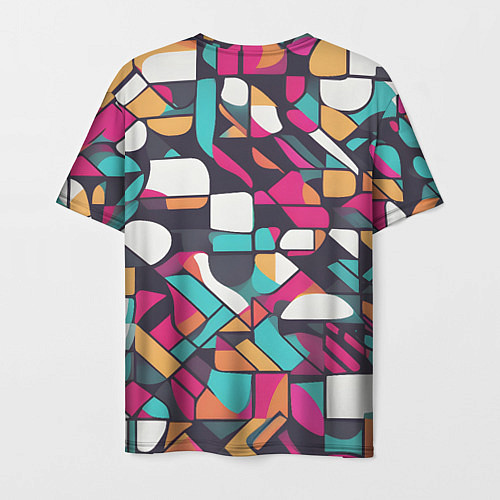 Мужская футболка Разноцветные ретро фигуры / 3D-принт – фото 2
