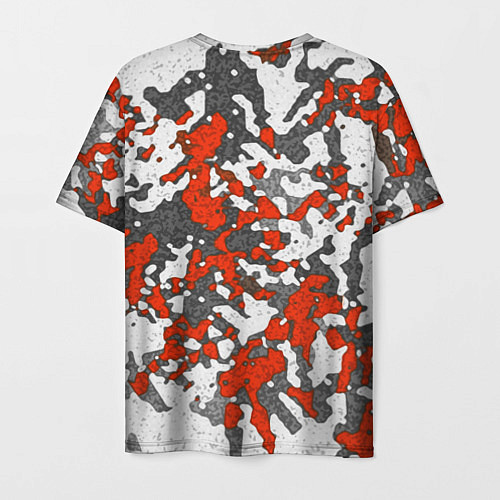 Мужская футболка Абстракция серо-красная / 3D-принт – фото 2