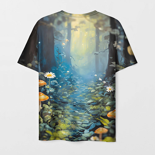 Мужская футболка Олененок в волшебном лесу / 3D-принт – фото 2