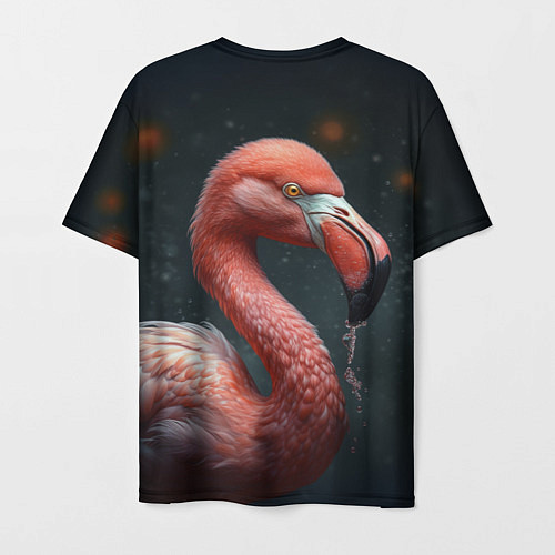 Мужская футболка Фламинго с каплями воды / 3D-принт – фото 2