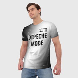 Футболка мужская Depeche Mode glitch на светлом фоне: символ сверху, цвет: 3D-принт — фото 2
