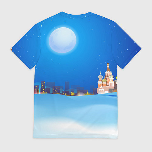 Мужская футболка Дракончик в очках у елки / 3D-принт – фото 2