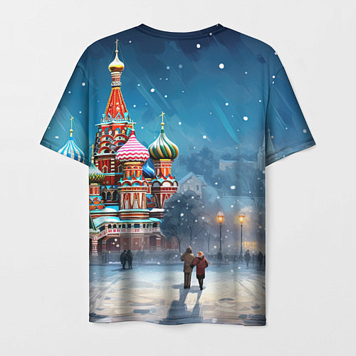 Мужская футболка Новогодняя Москва / 3D-принт – фото 2