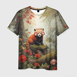 Футболка мужская Красная панда в лесу, цвет: 3D-принт