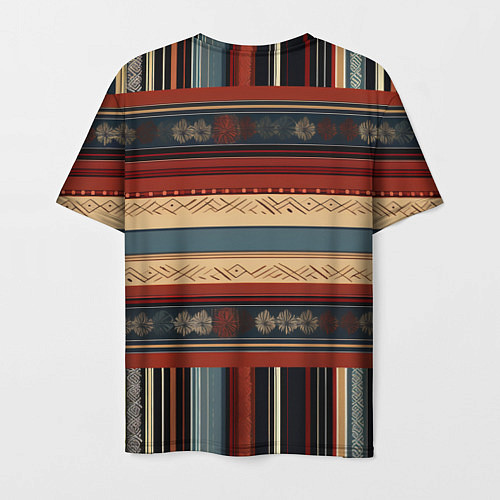 Мужская футболка Этнический принт в полоску / 3D-принт – фото 2