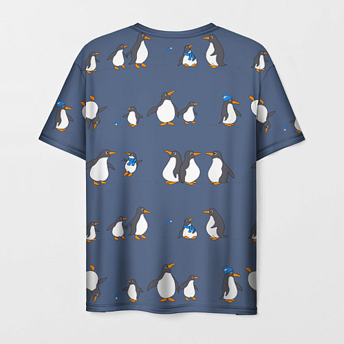 Мужская футболка Забавное семейство пингвинов / 3D-принт – фото 2