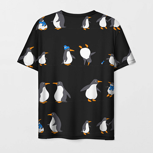 Мужская футболка Веселая семья пингвинов / 3D-принт – фото 2