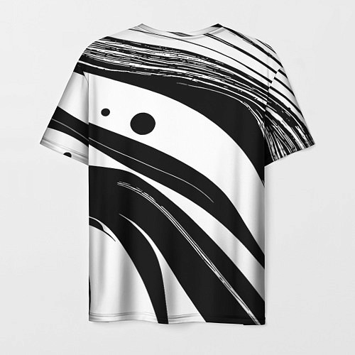 Мужская футболка Abstract black and white composition / 3D-принт – фото 2