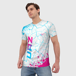 Футболка мужская UAZ neon gradient style вертикально, цвет: 3D-принт — фото 2