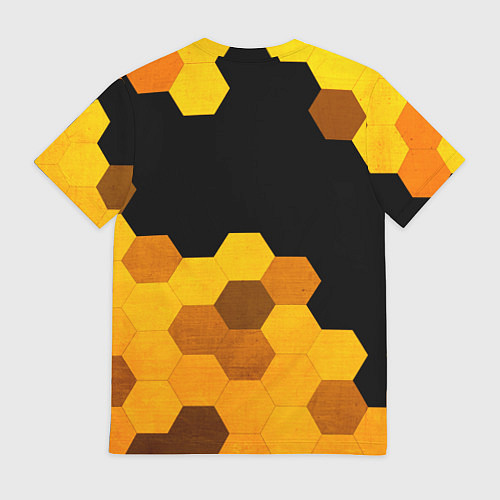 Мужская футболка Great Wall - gold gradient посередине / 3D-принт – фото 2