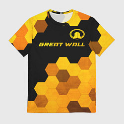 Мужская футболка Great Wall - gold gradient посередине