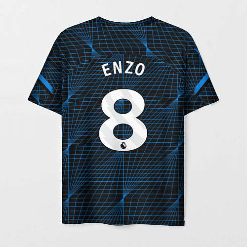 Мужская футболка Энцо Фернандес форма Челси 23-24 гостевая / 3D-принт – фото 2