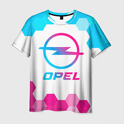 Футболка мужская Opel neon gradient style, цвет: 3D-принт