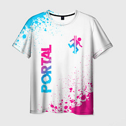 Футболка мужская Portal neon gradient style вертикально, цвет: 3D-принт