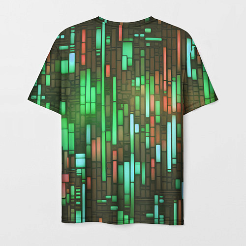 Мужская футболка Неоновые полосы зелёные / 3D-принт – фото 2