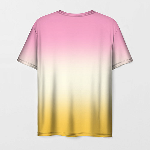 Мужская футболка Розовый бежевый желтый градиент / 3D-принт – фото 2