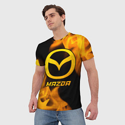 Футболка мужская Mazda - gold gradient, цвет: 3D-принт — фото 2