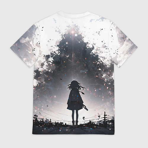 Мужская футболка Мерцающий город / 3D-принт – фото 2