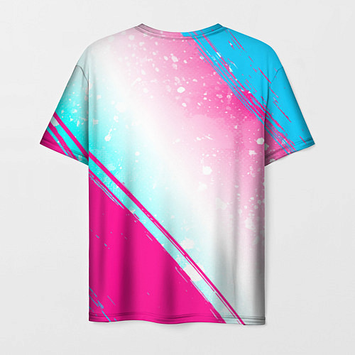 Мужская футболка Bring Me the Horizon neon gradient style вертикаль / 3D-принт – фото 2