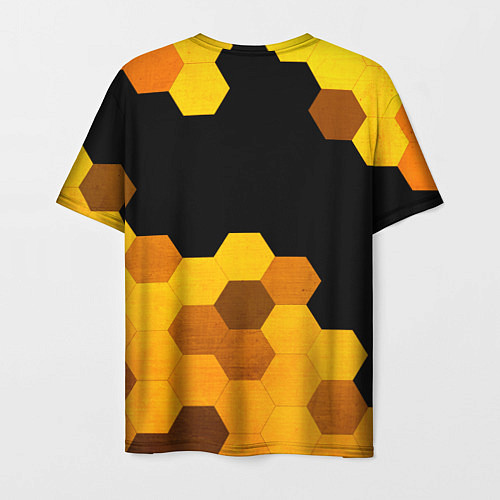 Мужская футболка Skyrim - gold gradient посередине / 3D-принт – фото 2