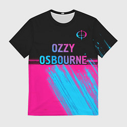 Футболка мужская Ozzy Osbourne - neon gradient посередине, цвет: 3D-принт