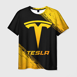 Футболка мужская Tesla - gold gradient, цвет: 3D-принт