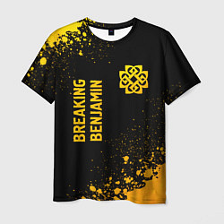 Футболка мужская Breaking Benjamin - gold gradient вертикально, цвет: 3D-принт